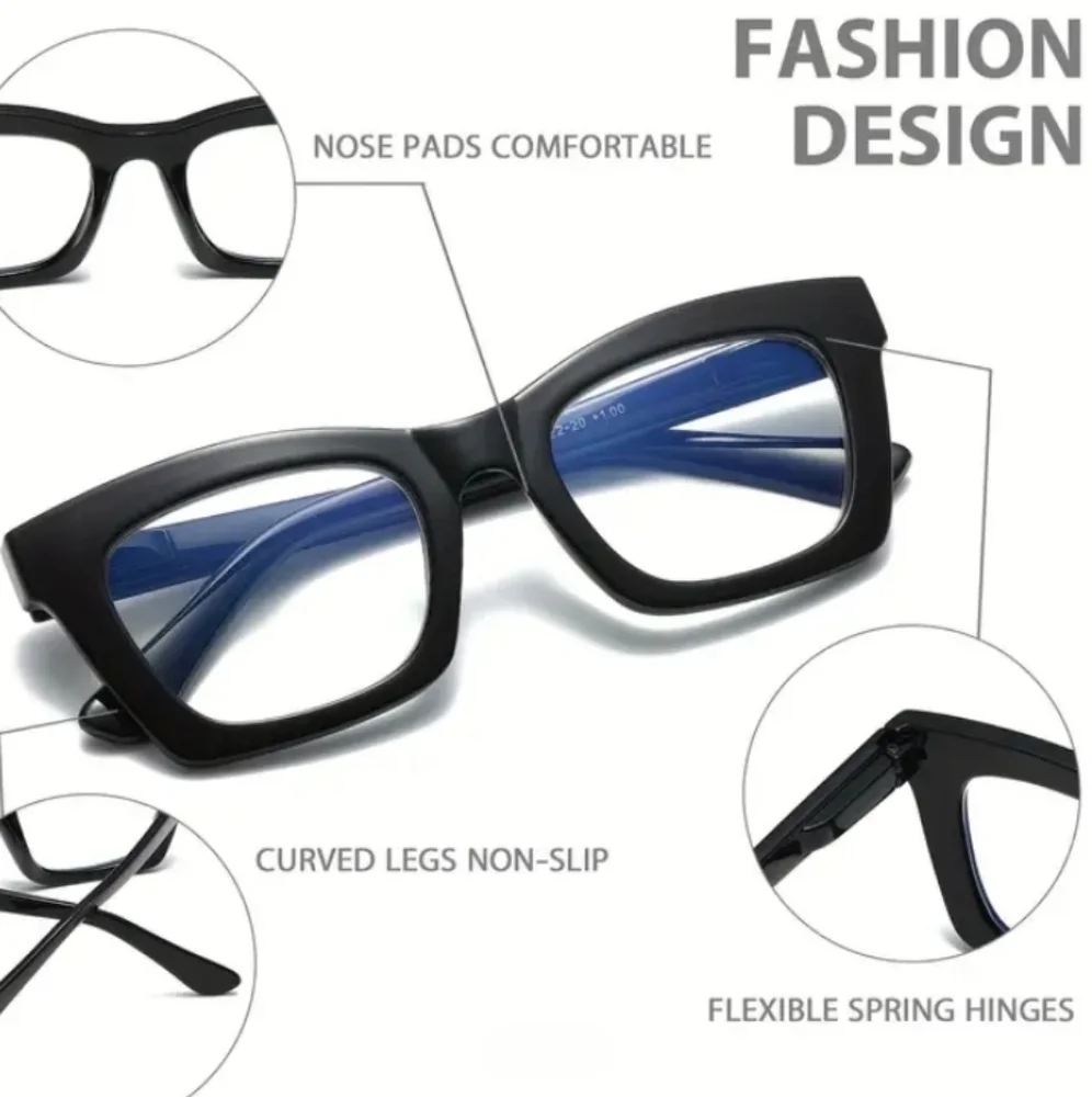 +1.50 Square Reading glasses Oprah style Blue light blocking